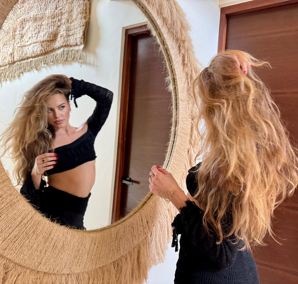Encanto Set: Women’s Luxury Handmade Crochet Two-Piece Set, Bohemian Resortwear